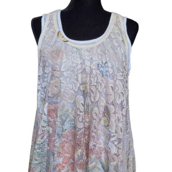 Made In Italy Lacy Layered Tunic Dress One Size - Picture 9 of 16